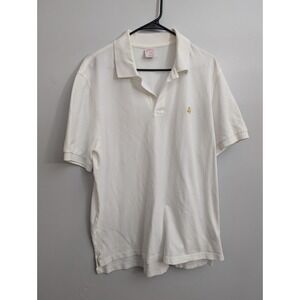 A3 Brooks Brothers Polo Shirt Men XL White Short Sleeve Cotton Casual Slim Fit